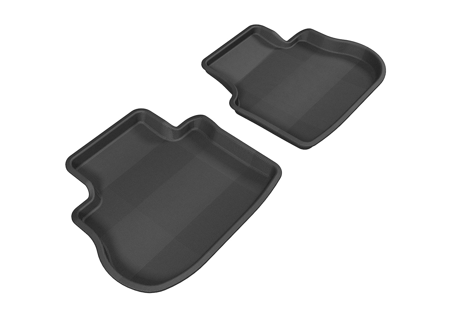 3D MAXpider | 2003 2008 INFINITI FX35/45 KAGU 2ND ROW Floormats - BLACK - Carbon Fiber Embossed Pattern