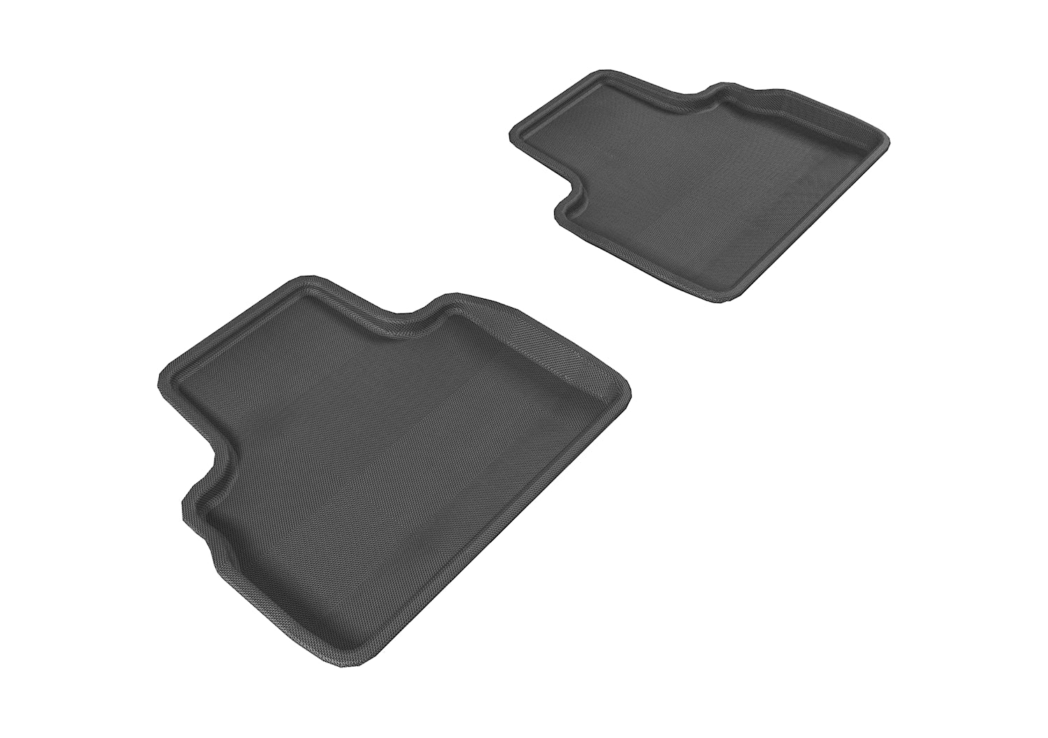 3D MAXpider | 2009 2017 INFINITI QX70/FX35/50/50S KAGU 2ND ROW Floormats - BLACK - Carbon Fiber Embossed Pattern