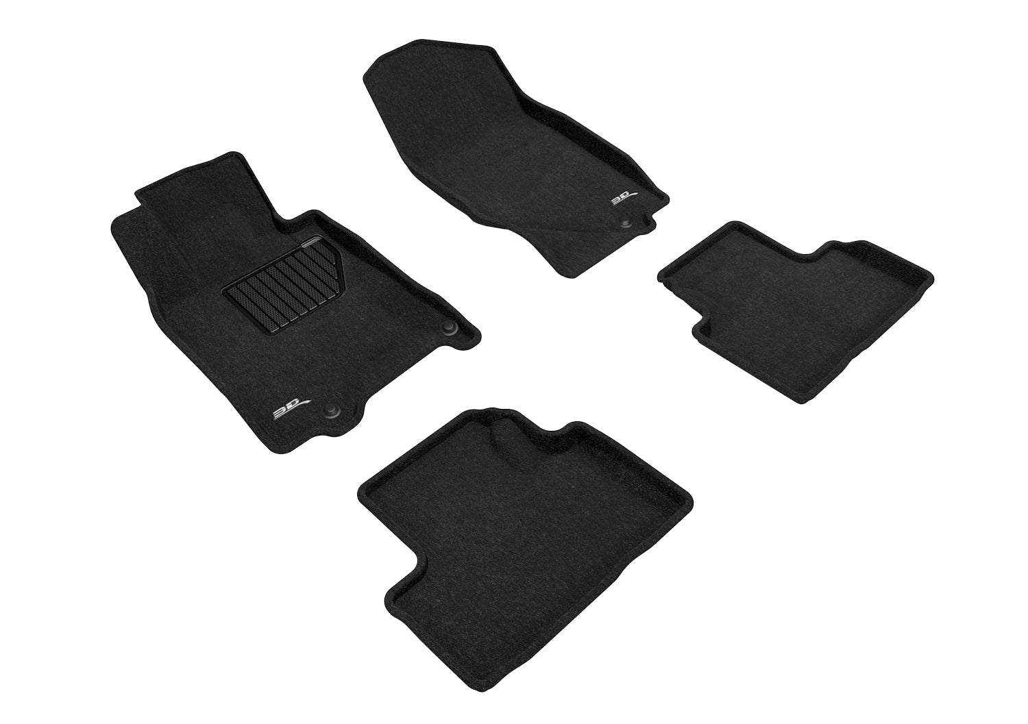 3D MAXpider | 2007 2015 INFINITI Q40/G35/37 SEDAN ELEGANT 1ST ROW 2ND ROW Floormats - BLACK - Woven PP