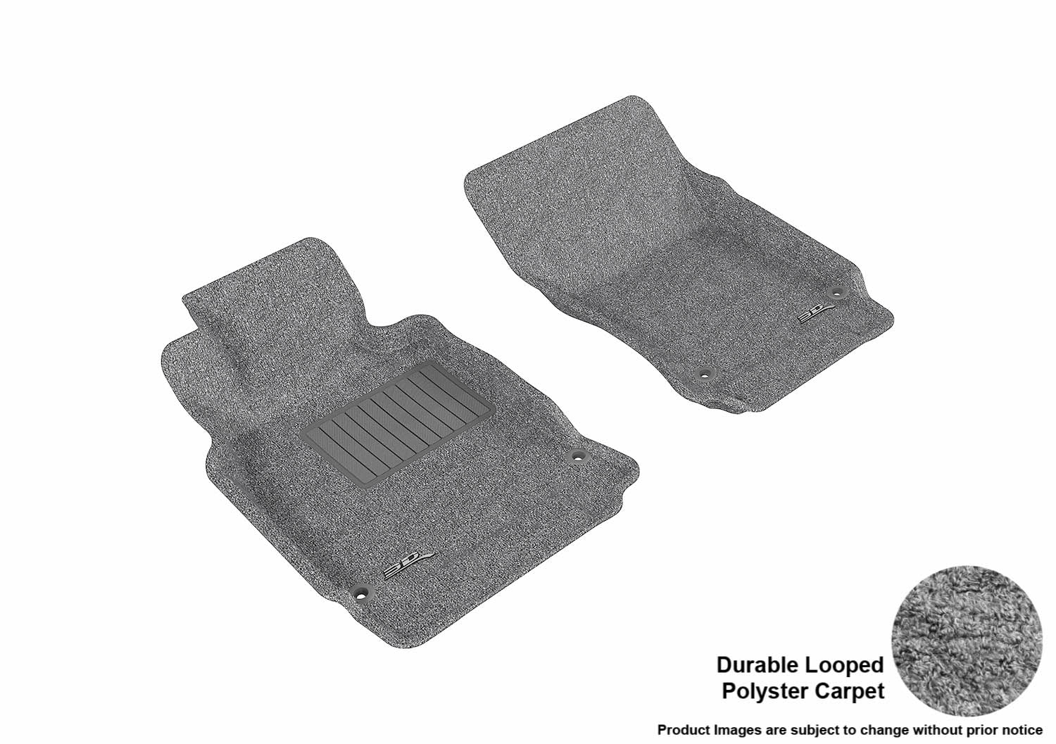 3D MAXpider | 2011 2020 INFINITI Q70/M37 CLASSIC 1ST ROW Floormats - GRAY - Deluxe Looped Polyester Carpet