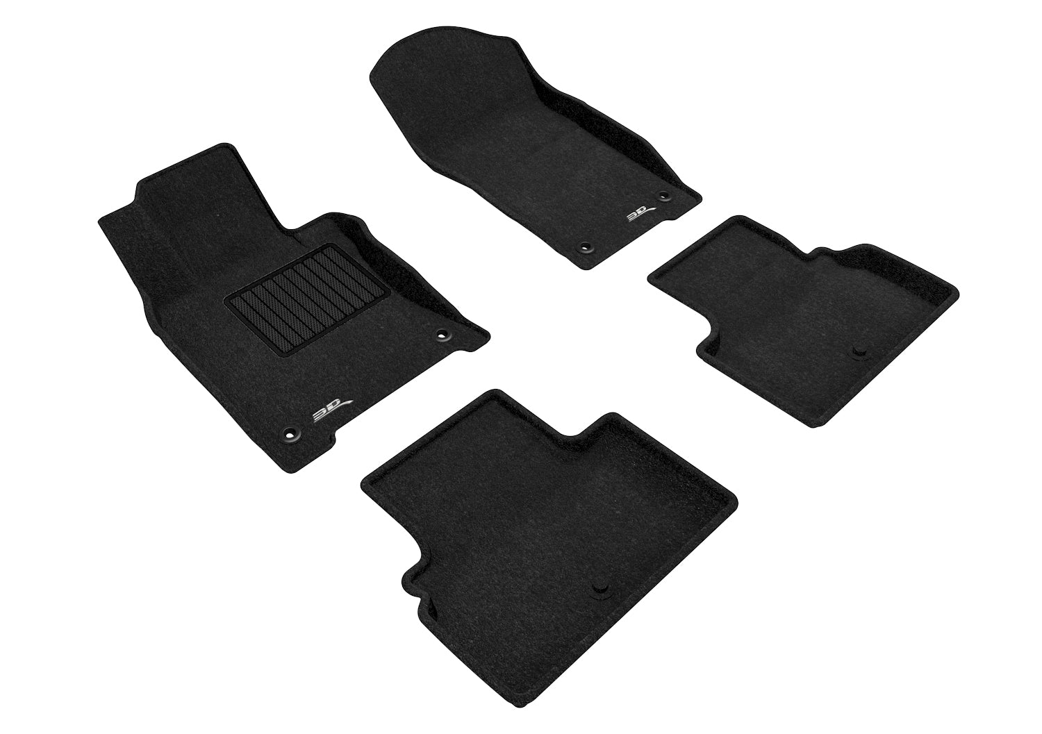 3D MAXpider | 2014 2024 INFINITI Q50 ELEGANT 1ST ROW 2ND ROW Floormats - BLACK - Woven PP