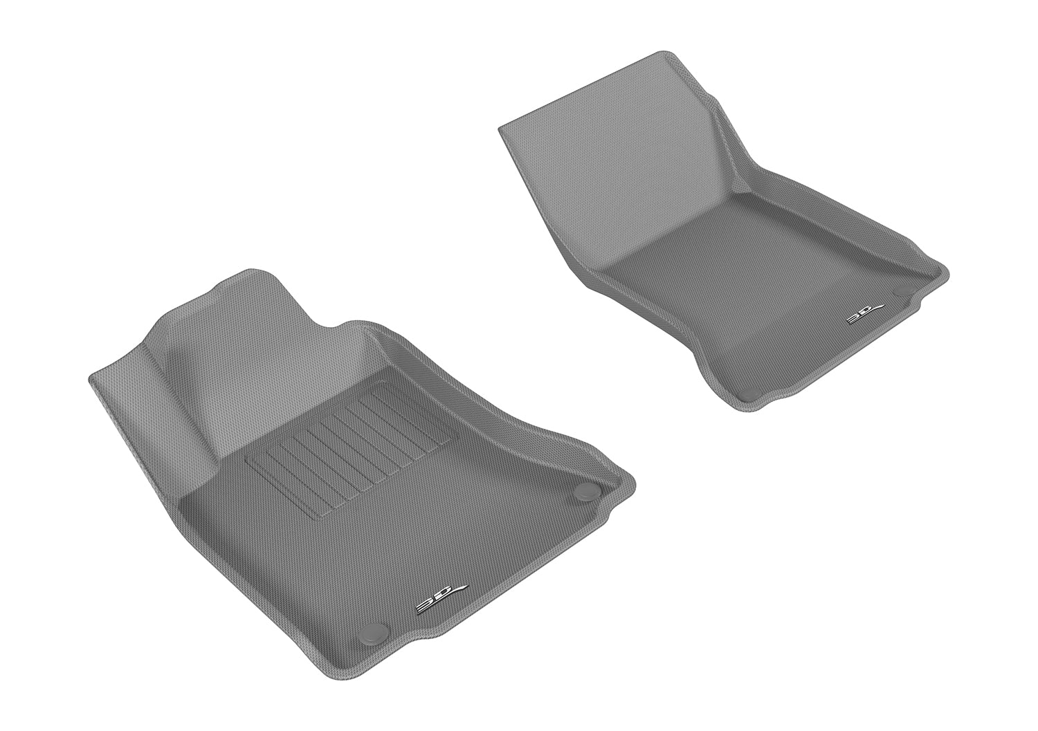 3D MAXpider | 2017 2019 INFINITI QX30 KAGU 1ST ROW Floormats - GRAY - Carbon Fiber Embossed Pattern