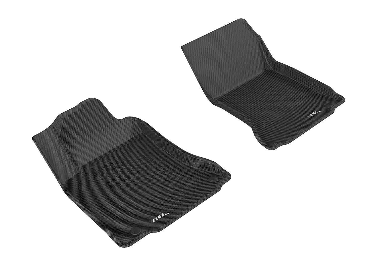 3D MAXpider | 2017 2019 INFINITI QX30 KAGU 1ST ROW Floormats - BLACK - Carbon Fiber Embossed Pattern