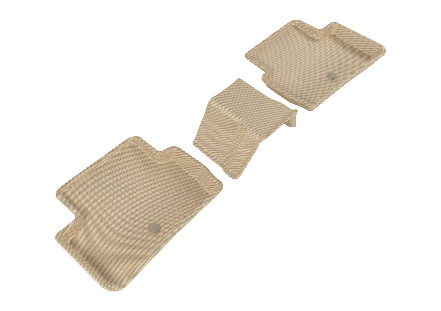 3D MAXpider | 2017 2019 INFINITI QX30 KAGU 2ND ROW Floormats - TAN - Carbon Fiber Embossed Pattern