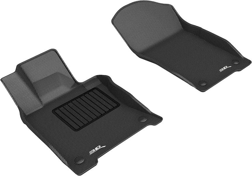 3D MAXpider | 2018 2024 INFINITI Q50 KAGU 1ST ROW Floormats - BLACK - Carbon Fiber Embossed Pattern