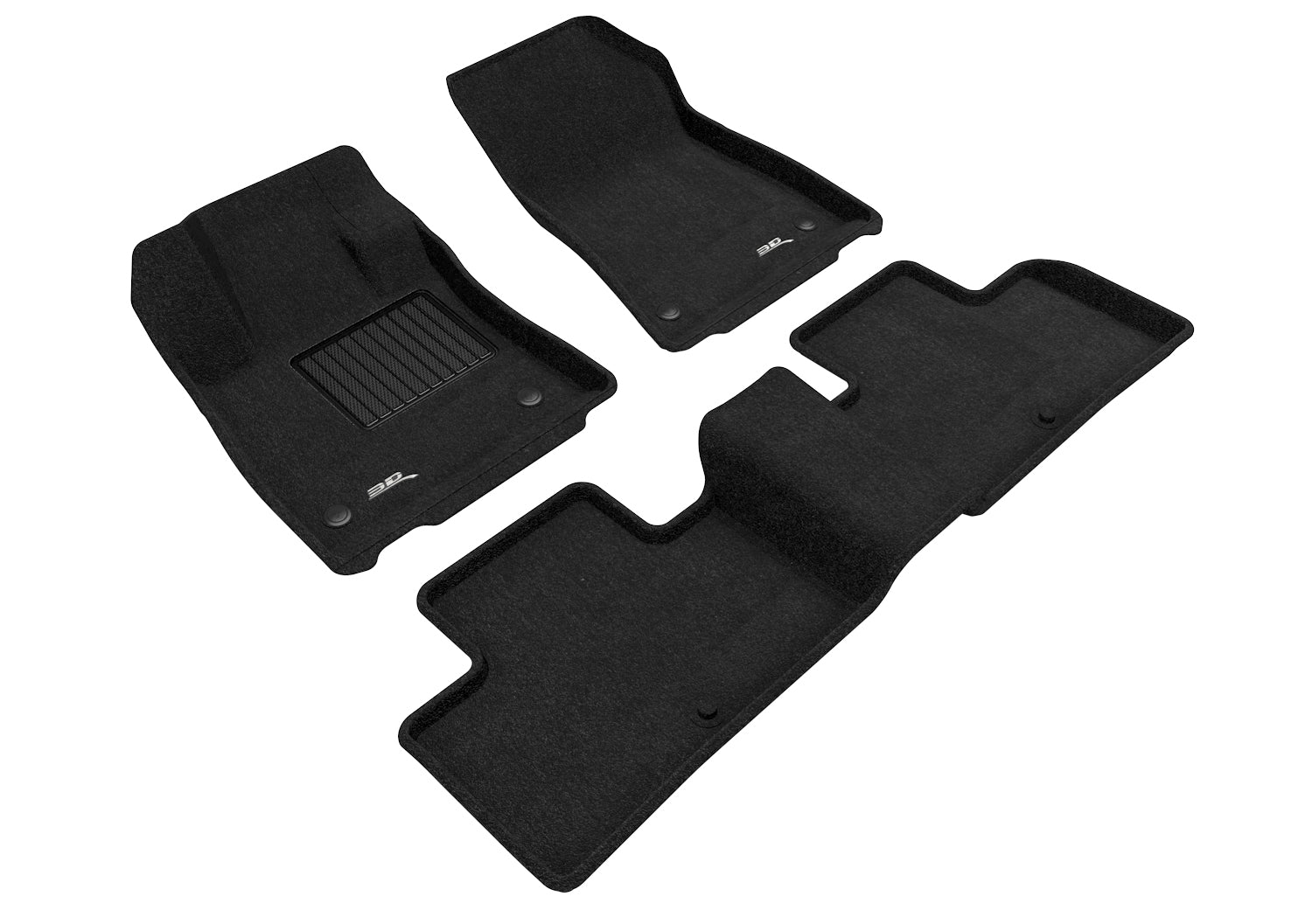 3D MAXpider | 2019 2022 INFINITI QX50 / QX55 ELEGANT 1ST ROW 2ND ROW Floormats - BLACK - Woven PP