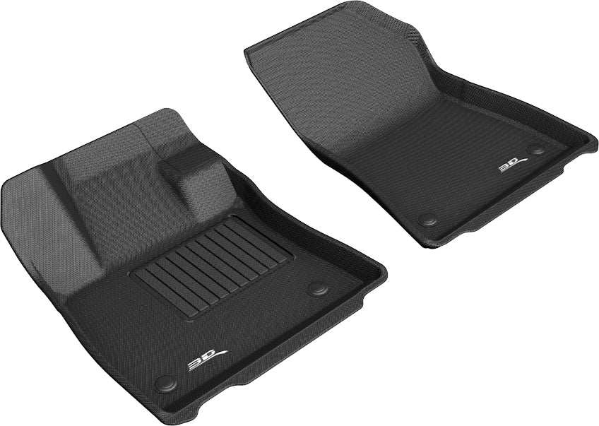 3D MAXpider | 2019 2023 INFINITI QX50 / QX55 KAGU 1ST ROW Floormats - BLACK - Carbon Fiber Embossed Pattern