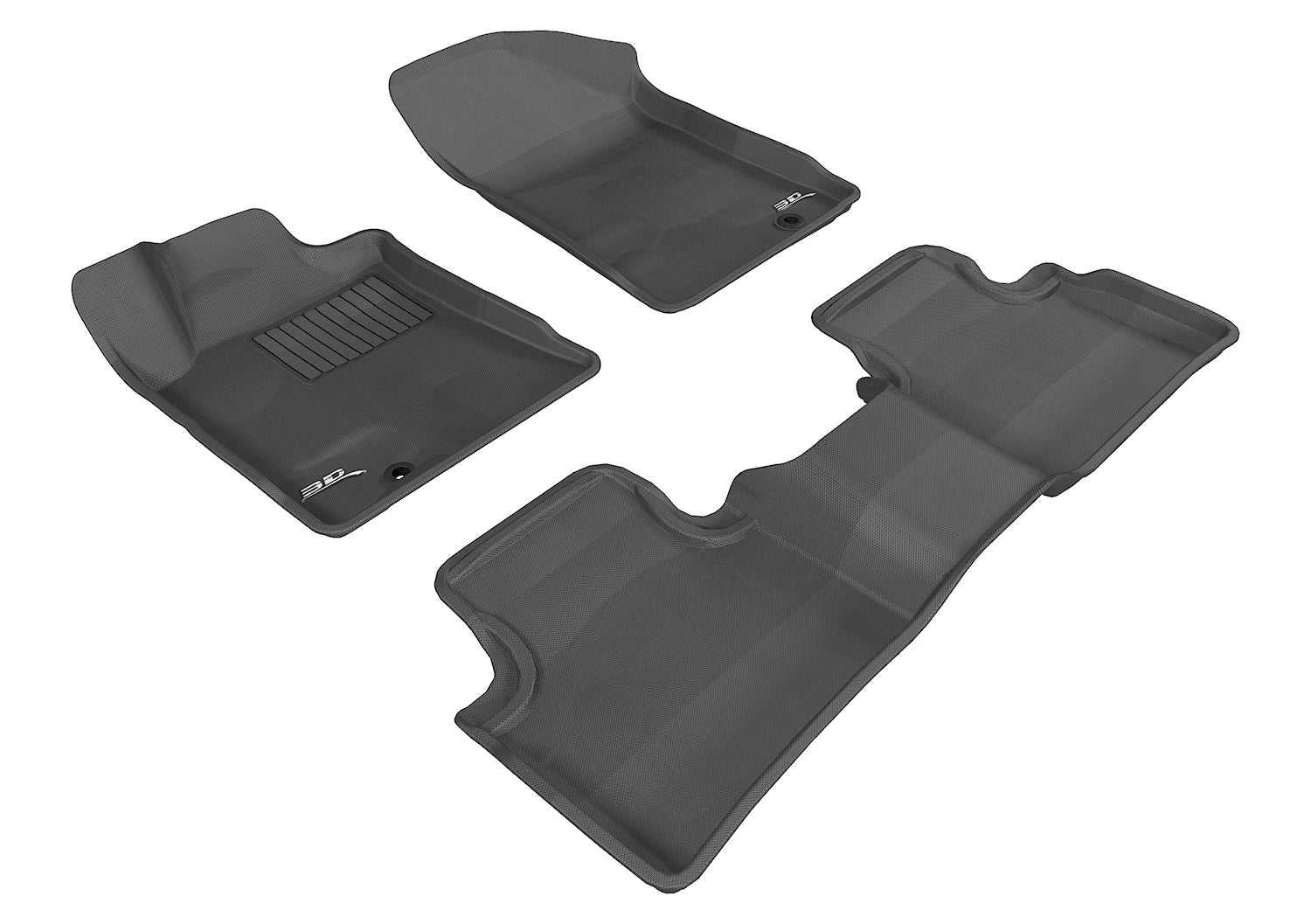 3D MAXpider | 2009 2014 NISSAN MAXIMA KAGU 1ST ROW 2ND ROW Floormats - BLACK - Carbon Fiber Embossed Pattern