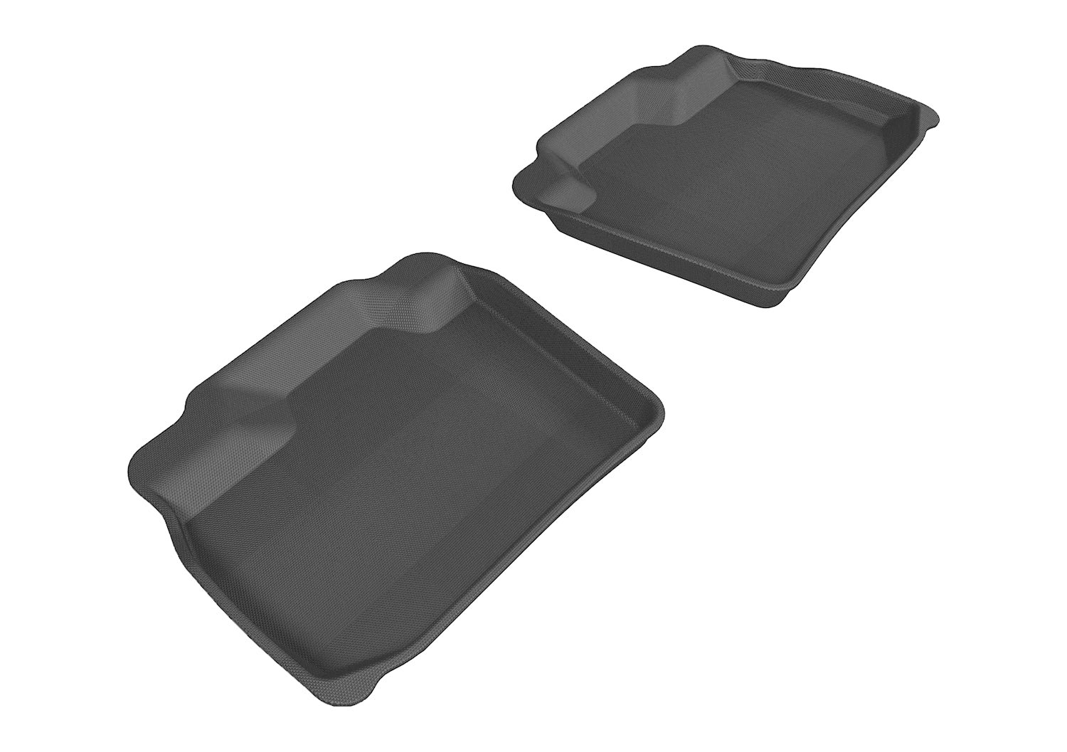 3D MAXpider | 2011 2019 NISSAN LEAF KAGU 2ND ROW Floormats - BLACK - Carbon Fiber Embossed Pattern