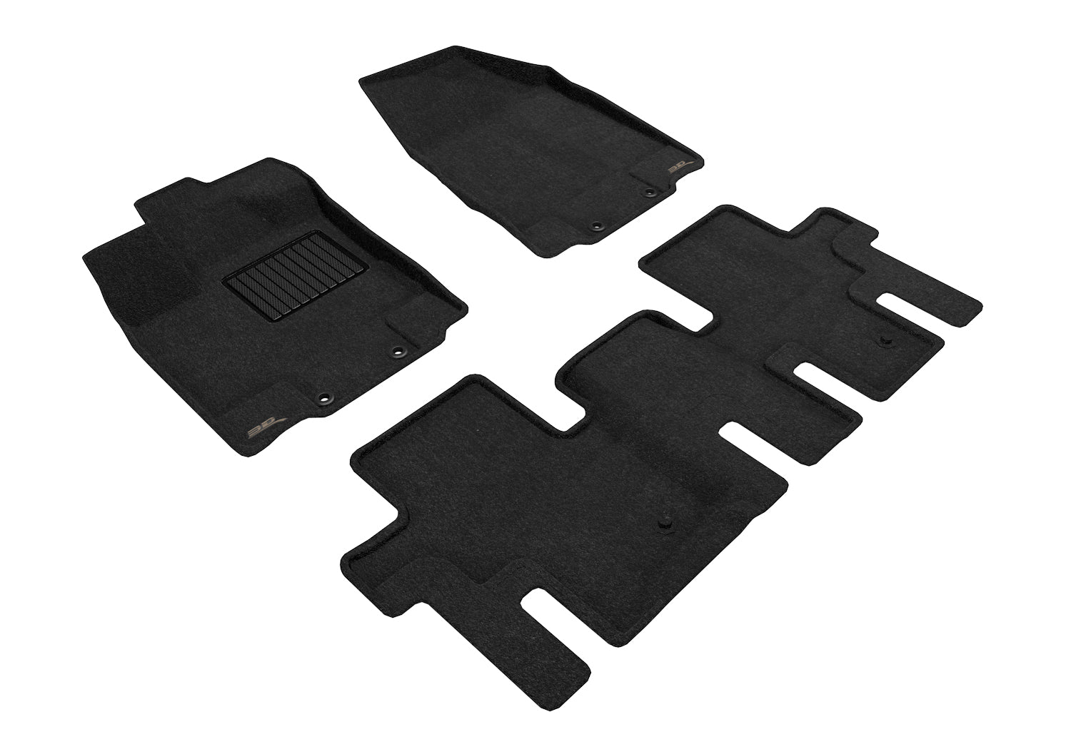 3D MAXpider | 2013 2020 NISSAN PATHFINDER ELEGANT 1ST ROW 2ND ROW Floormats - BLACK - Woven PP
