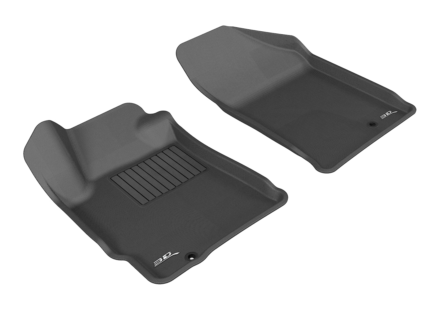 3D MAXpider | 2007 2012 NISSAN ALTIMA COUPE/SEDAN KAGU 1ST ROW Floormats - BLACK - Carbon Fiber Embossed Pattern
