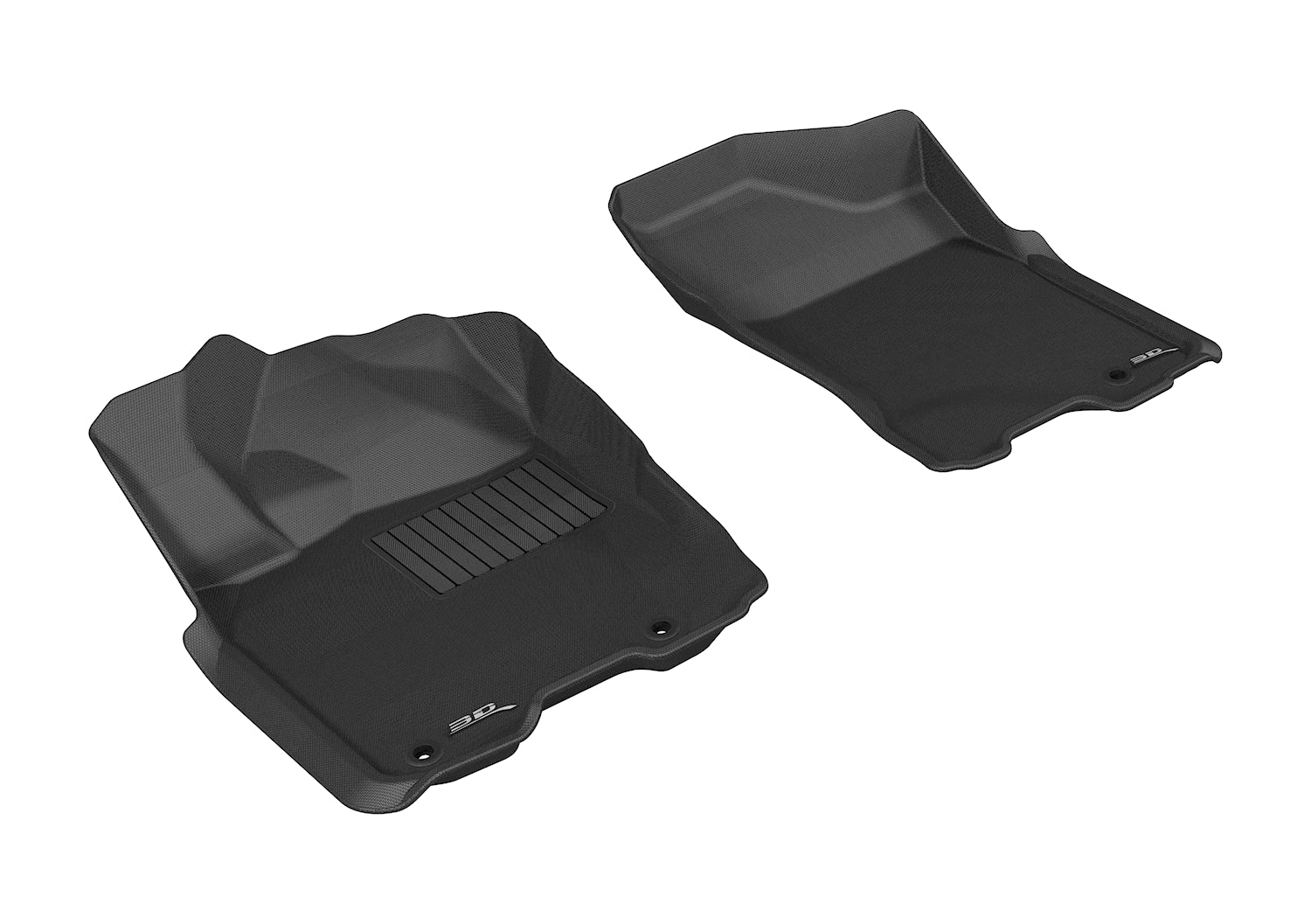 3D MAXpider | 2009 2015 NISSAN TITAN KING/ CREW CAB KAGU 1ST ROW Floormats - BLACK - Carbon Fiber Embossed Pattern