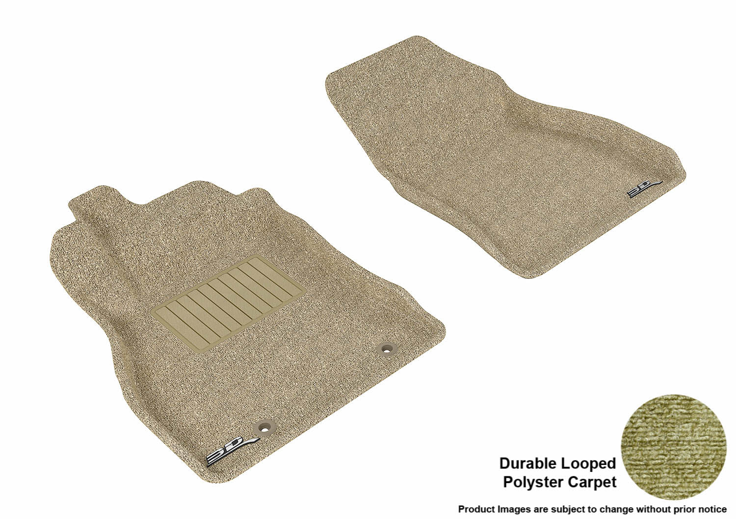 3D MAXpider | 2011 2018 NISSAN JUKE CLASSIC 1ST ROW Floormats - TAN - Deluxe Looped Polyester Carpet