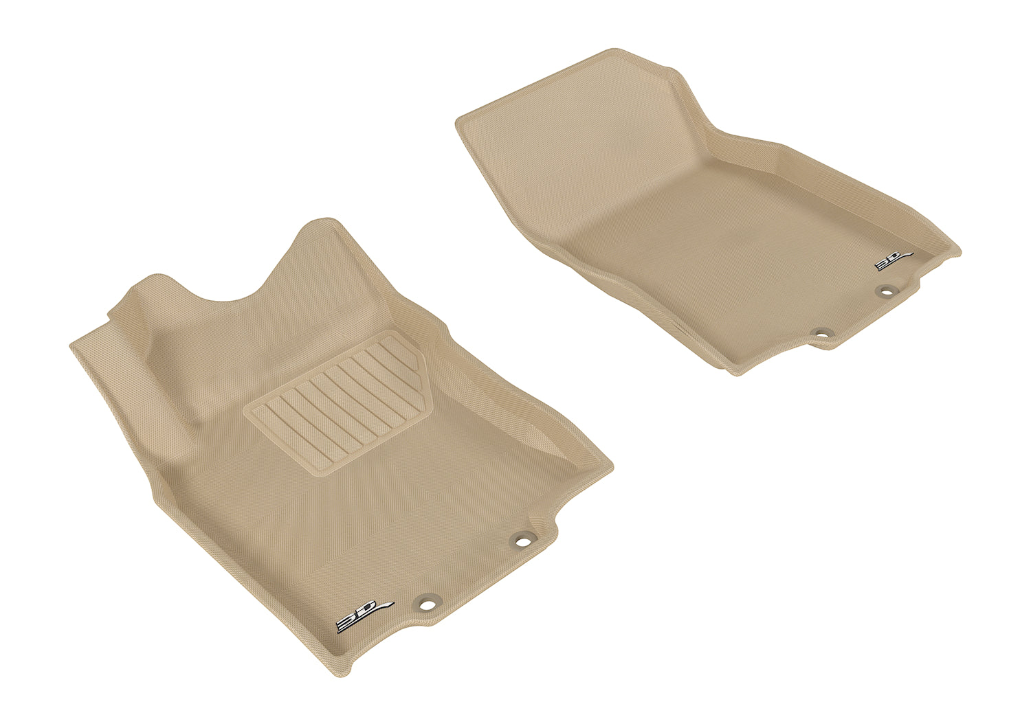 3D MAXpider | 2014 2022 NISSAN ROGUE/ ROGUE SPORT KAGU 1ST ROW Floormats - TAN - Carbon Fiber Embossed Pattern