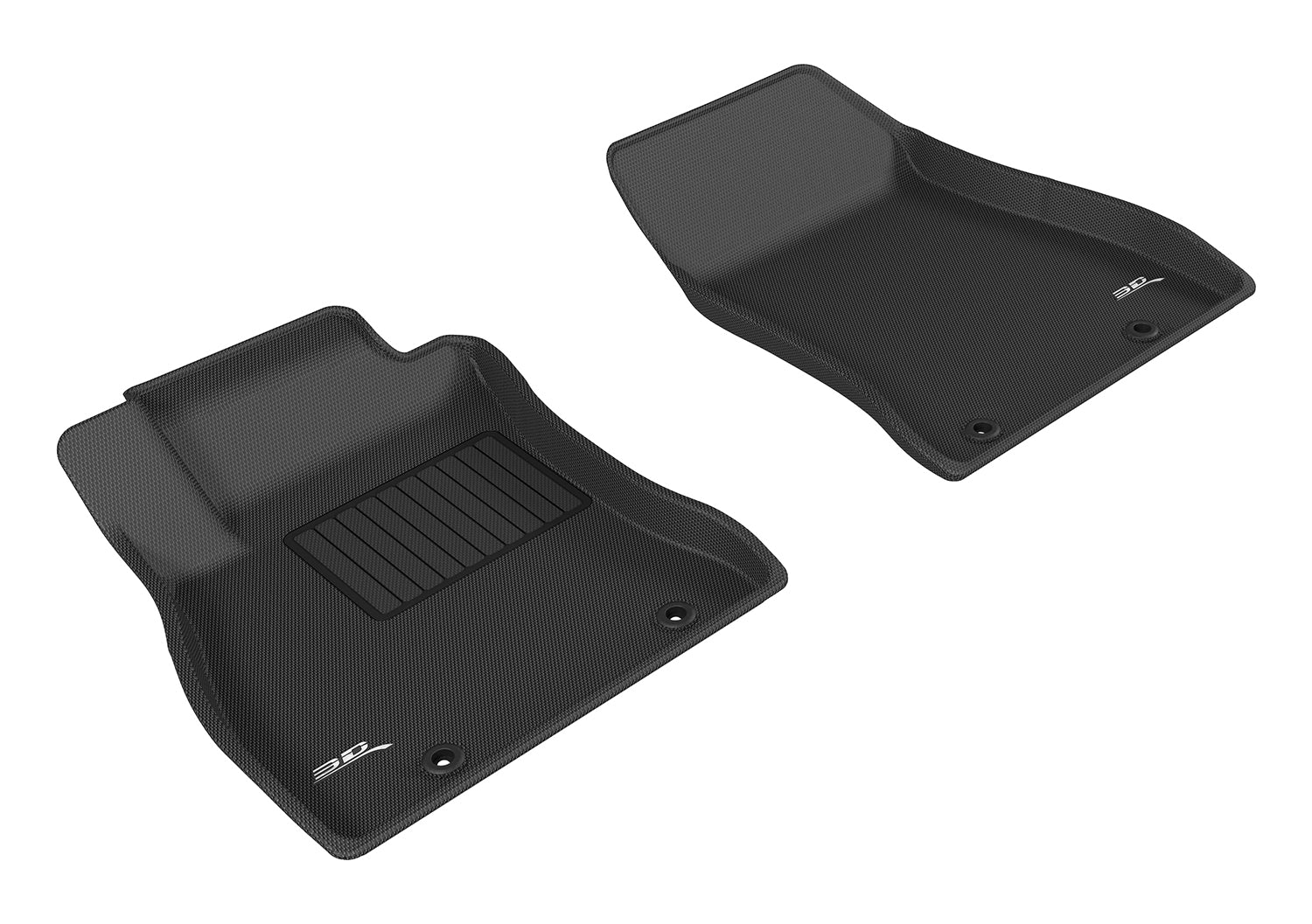 3D MAXpider | 2013 2019 NISSAN SENTRA KAGU 1ST ROW Floormats - BLACK - Carbon Fiber Embossed Pattern