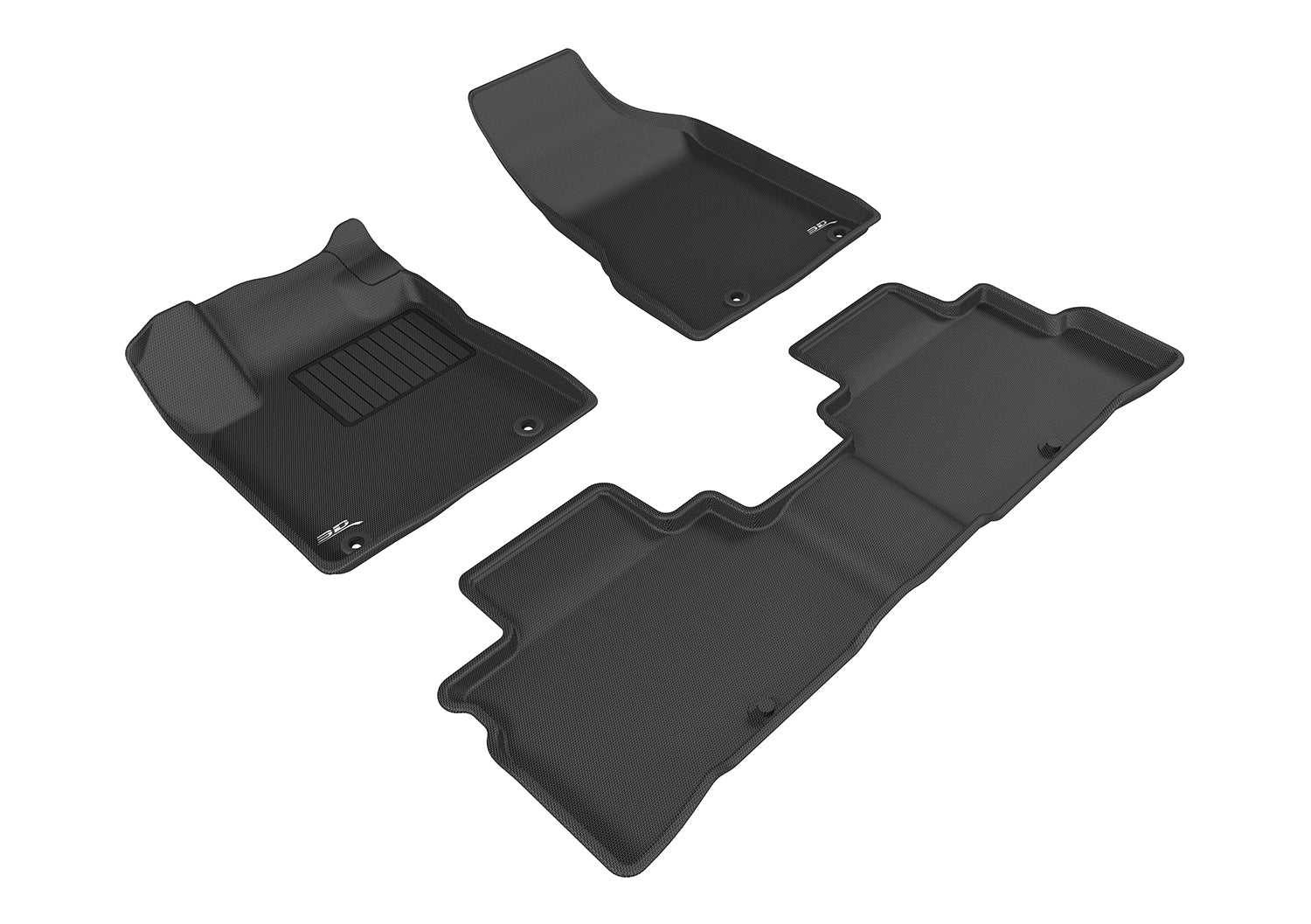 3D MAXpider | 2015 2018 NISSAN MURANO KAGU 1ST ROW 2ND ROW Floormats - BLACK - Carbon Fiber Embossed Pattern
