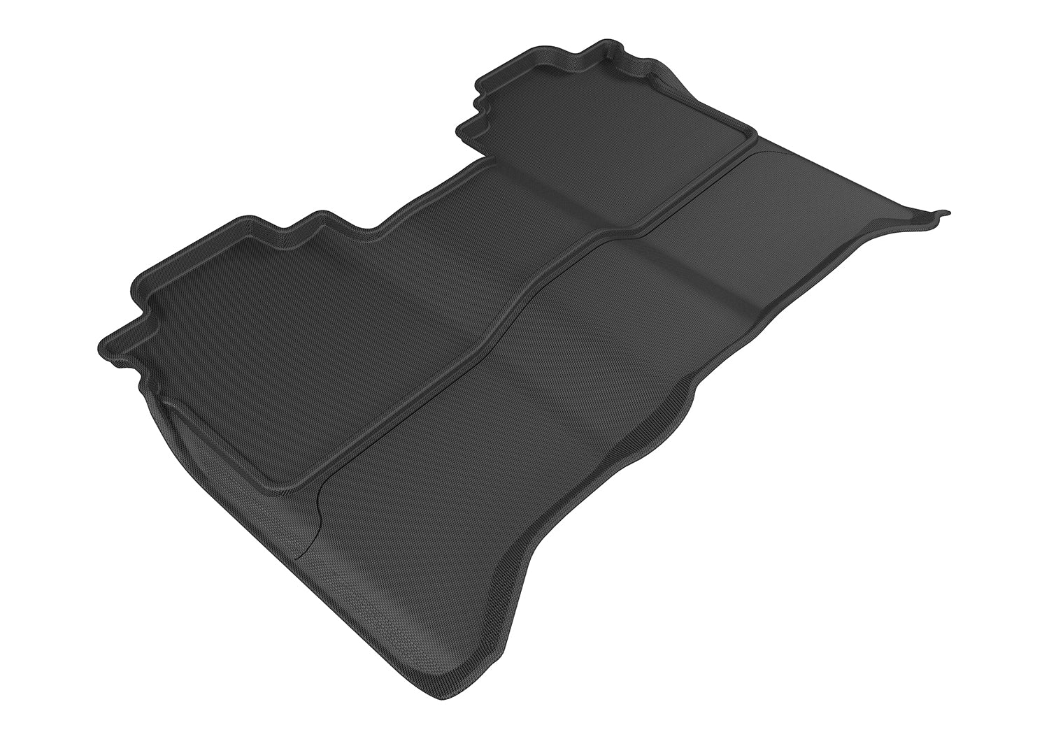 3D MAXpider | 2016 2023 NISSAN TITAN CREW CAB KAGU 2ND ROW Floormats - BLACK - Carbon Fiber Embossed Pattern
