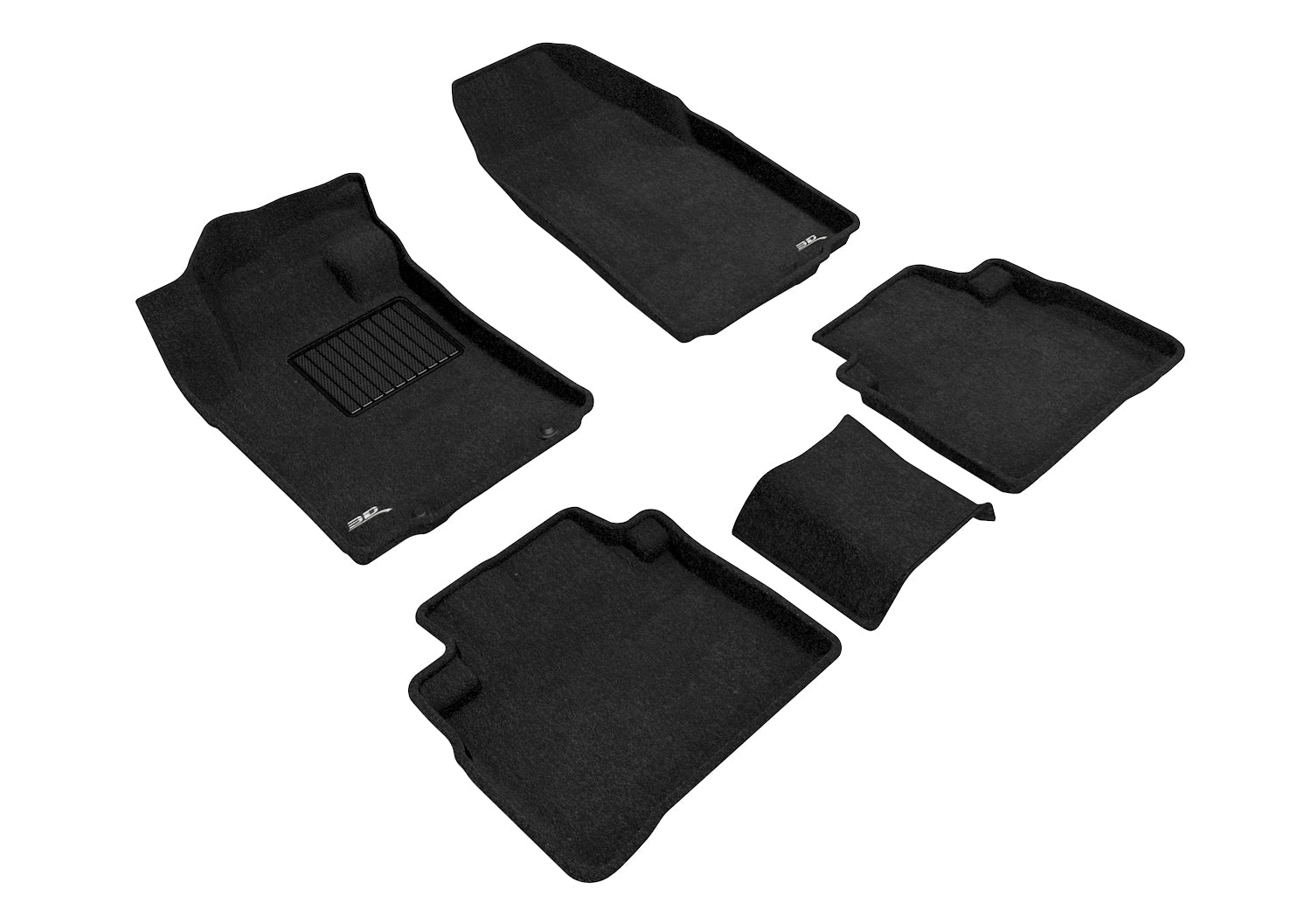 3D MAXpider | 2016 2022 NISSAN MAXIMA ELEGANT 1ST ROW 2ND ROW Floormats - BLACK - Woven PP