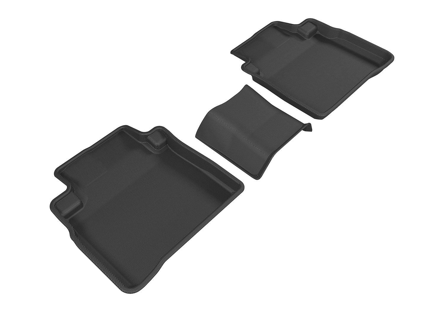 3D MAXpider | 2016 2023 NISSAN MAXIMA KAGU 2ND ROW Floormats - BLACK - Carbon Fiber Embossed Pattern