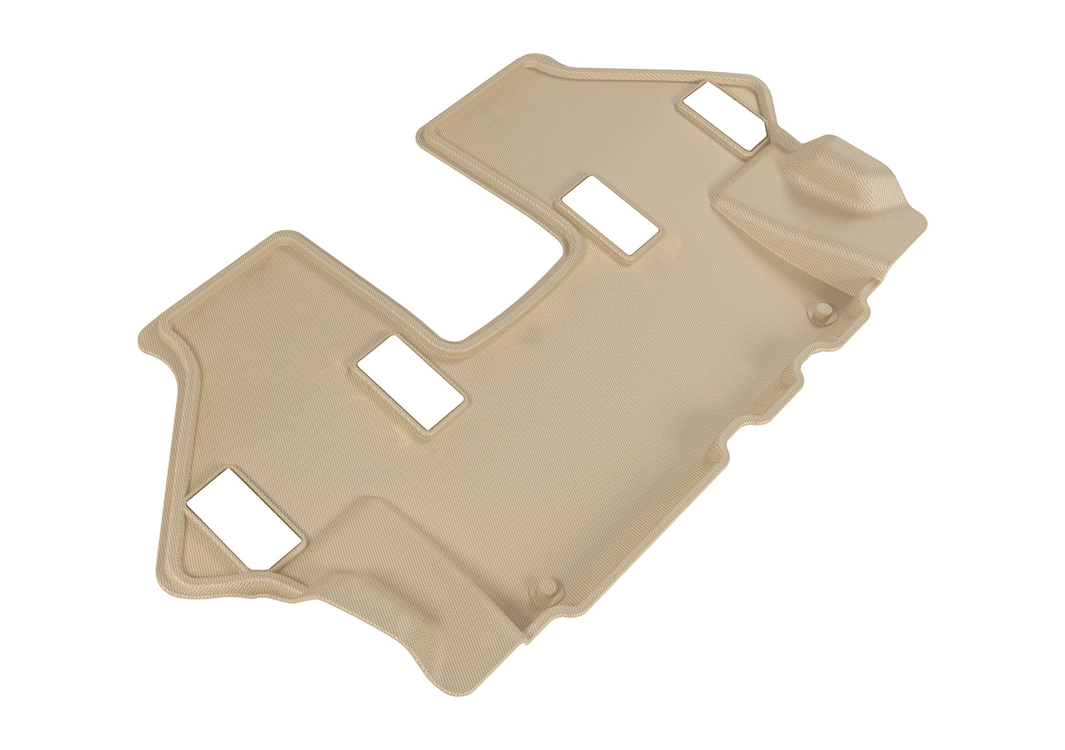 3D MAXpider | 2017 2022 NISSAN ARMADA KAGU 3RD ROW Floormats - TAN - Carbon Fiber Embossed Pattern