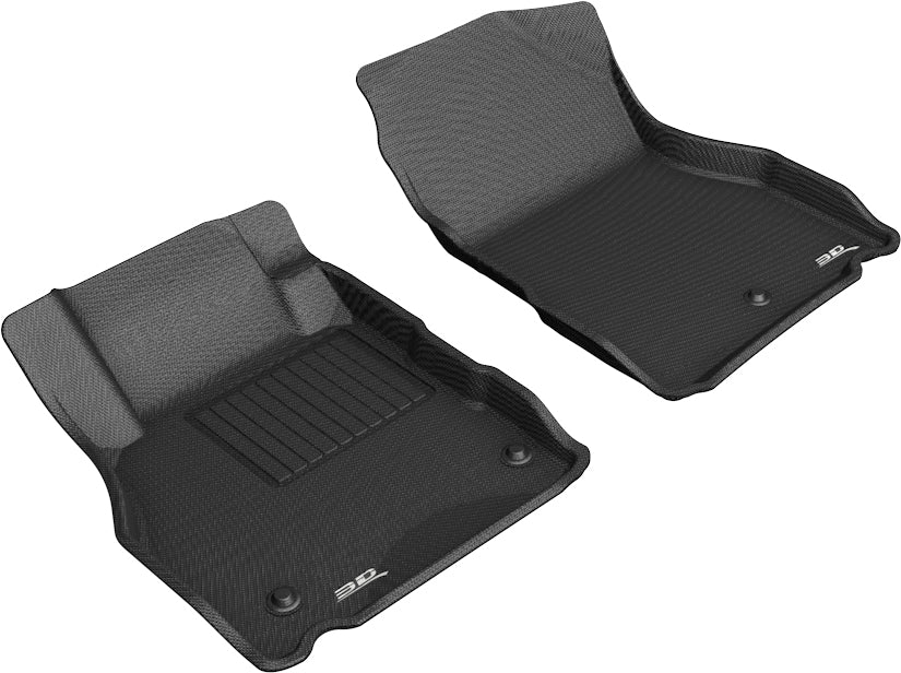 3D MAXpider | 2018 2023 NISSAN KICKS KAGU 1ST ROW Floormats - BLACK - Carbon Fiber Embossed Pattern
