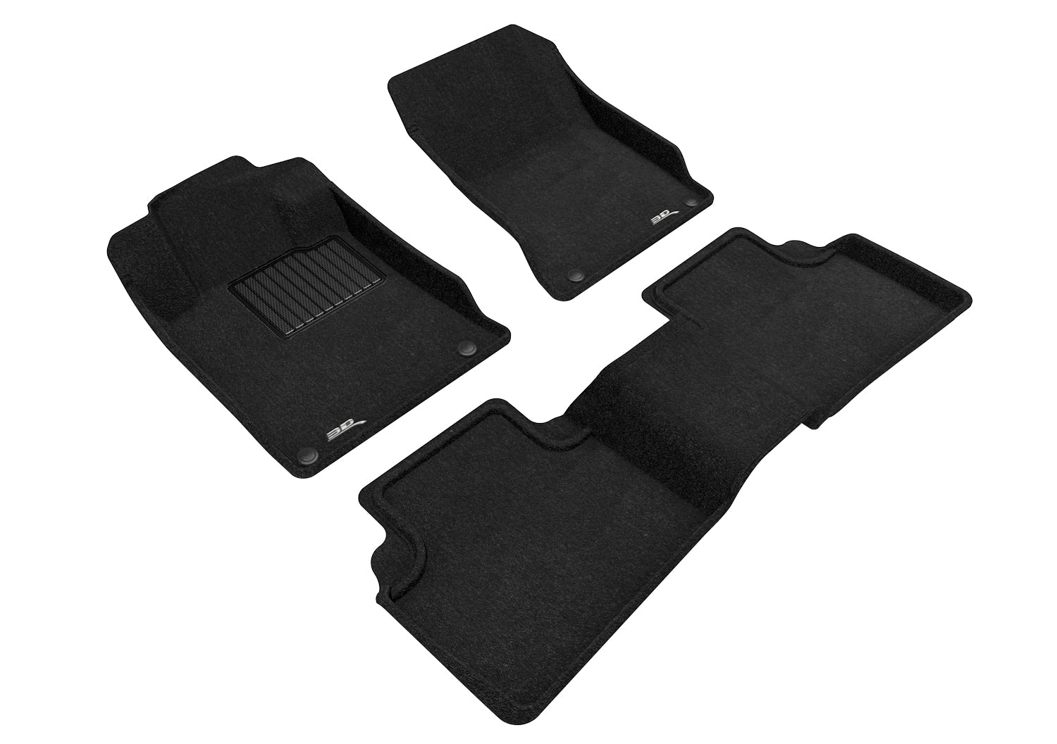 3D MAXpider | 2019 2022 NISSAN ALTIMA ELEGANT 1ST ROW 2ND ROW Floormats - BLACK - Woven PP
