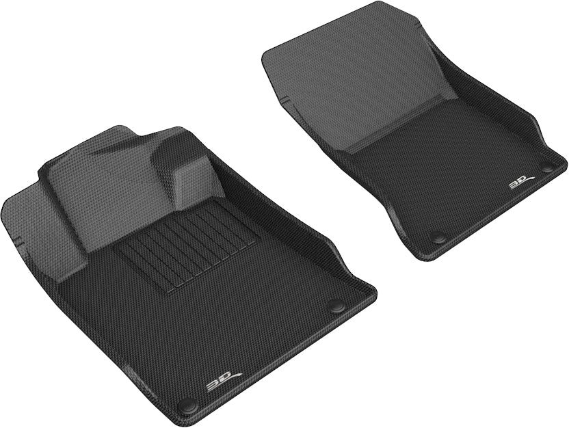 3D MAXpider | 2019 2023 NISSAN ALTIMA KAGU 1ST ROW Floormats - BLACK - Carbon Fiber Embossed Pattern
