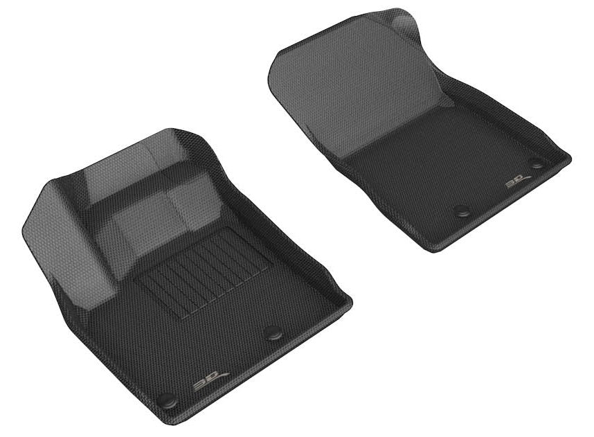3D MAXpider | 2021 2022 NISSAN ROGUE KAGU 1ST ROW Floormats - BLACK - Carbon Fiber Embossed Pattern