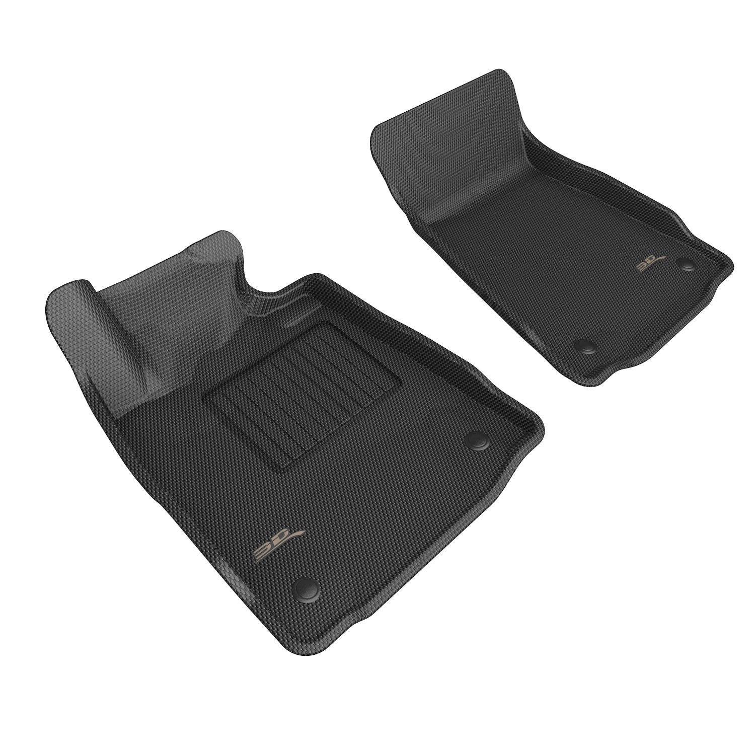 3D MAXpider | 2022 2023 NISSAN Z KAGU 1ST ROW Floormats - BLACK - Carbon Fiber Embossed Pattern
