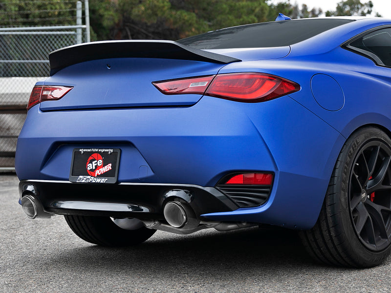 aFe POWER Takeda 2.5in 304 SS CB Exhaust w/ Carbon Fiber Tips 17+ Infiniti Q60 V6-3.0L (tt)