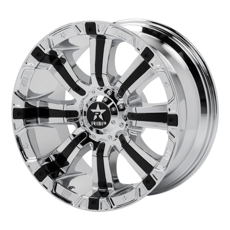 RBP 94R 20x10 6x139.7 BP / 5.5 BS 0mm Offset 78mm CB (Hub Centric) Chrome w/Black Inserts Wheel