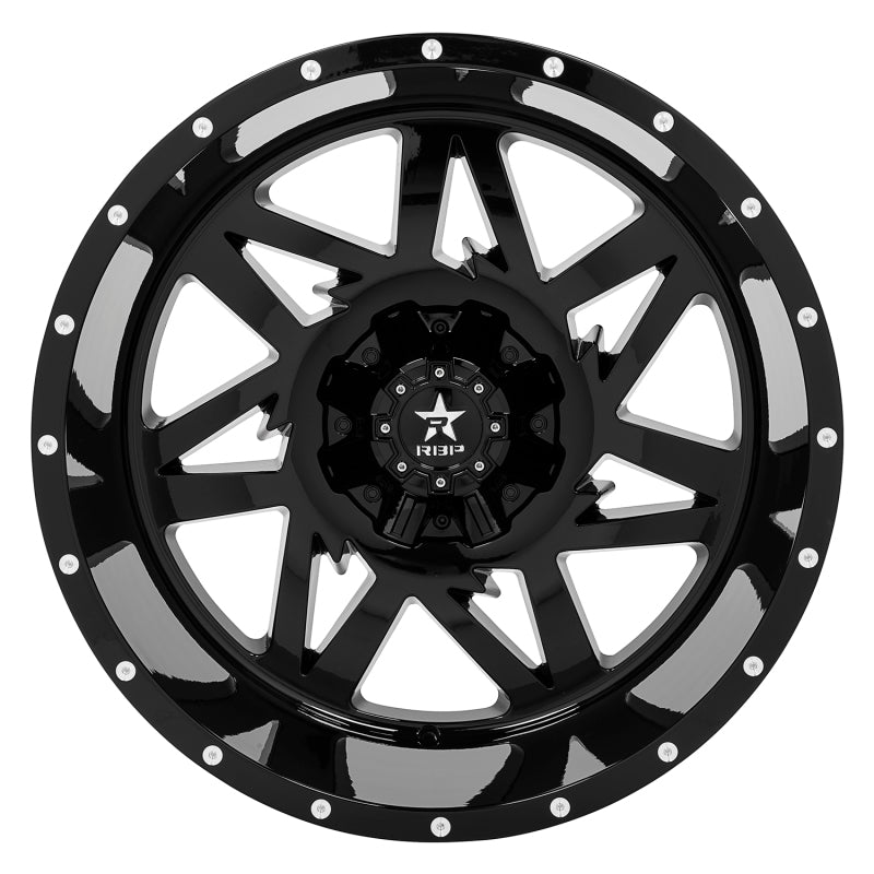 RBP 71R Avenger 24x14 6x139.7 BP / 4.5 BS -76mm Offset 78mm CB (Hub Centric) Gloss Black Wheel
