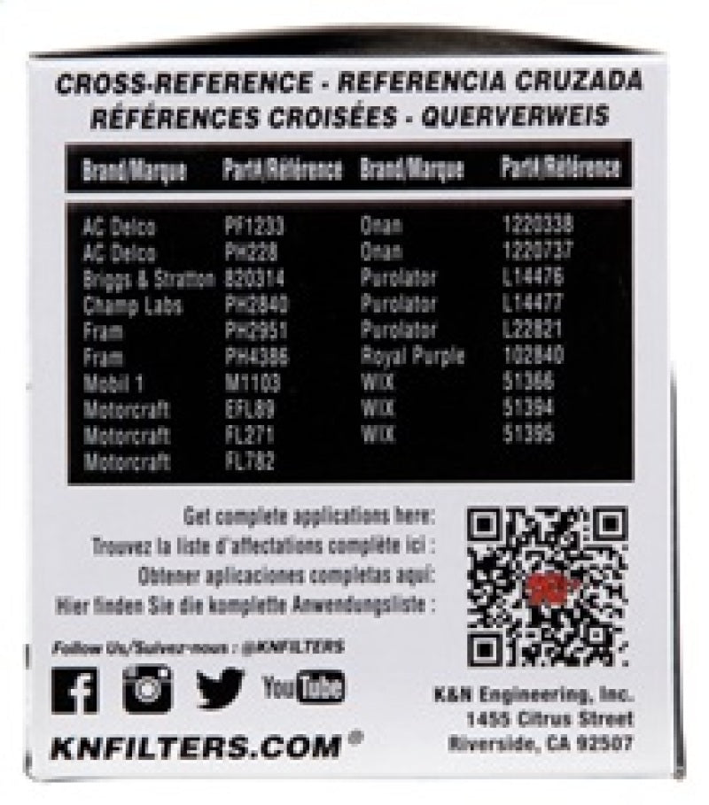 K&N Oil Filter for Toyota / Chevrolet / Geo / Nissan / Suzuki / Pontiac / Scion / Lexus