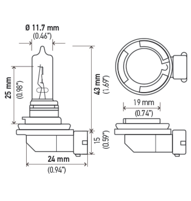 Hella H9 12V 65W Hella High Performance Xenon Bulb (Pair)