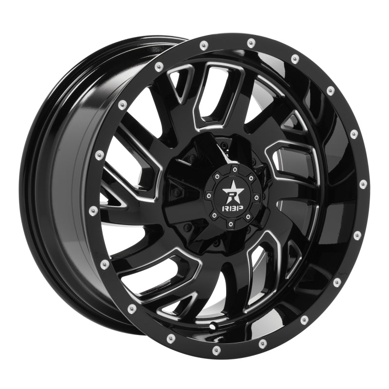 RBP 65R Glock 20x10 6x139.7 BP / 5 BS / -12mm Offset 78mm CB Gloss Black w/Machined Grooves Wheel