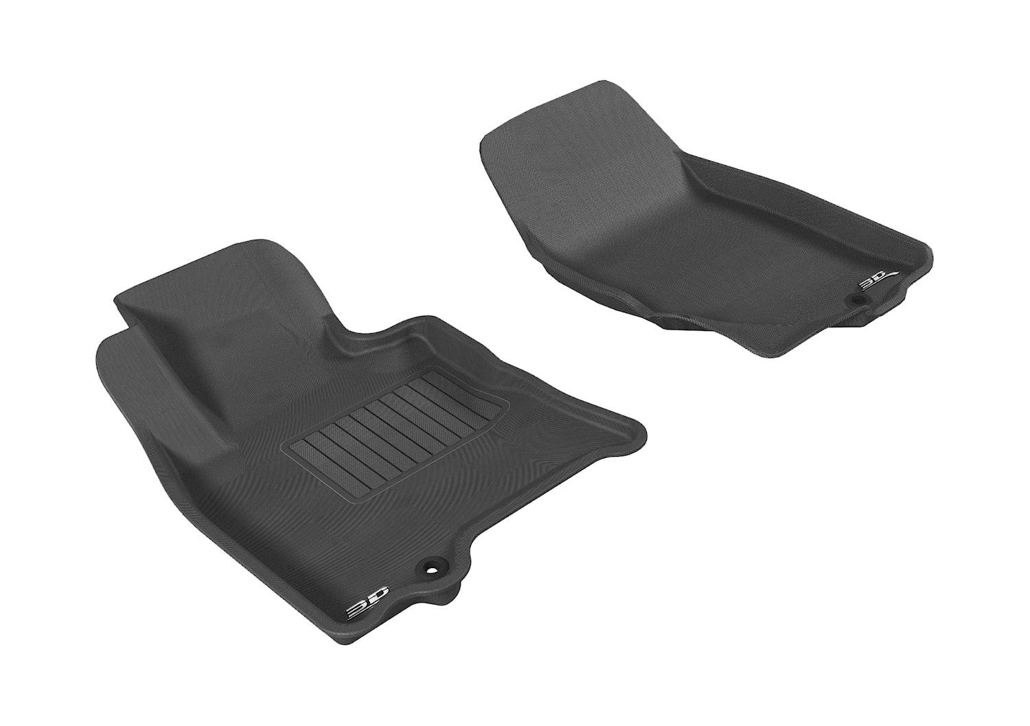 3D MAXpider |  2008 2017 INFINITI QX70/FX35/EX35/QX50 KAGU 1ST ROW Floormats - BLACK - Carbon Fiber Embossed Pattern