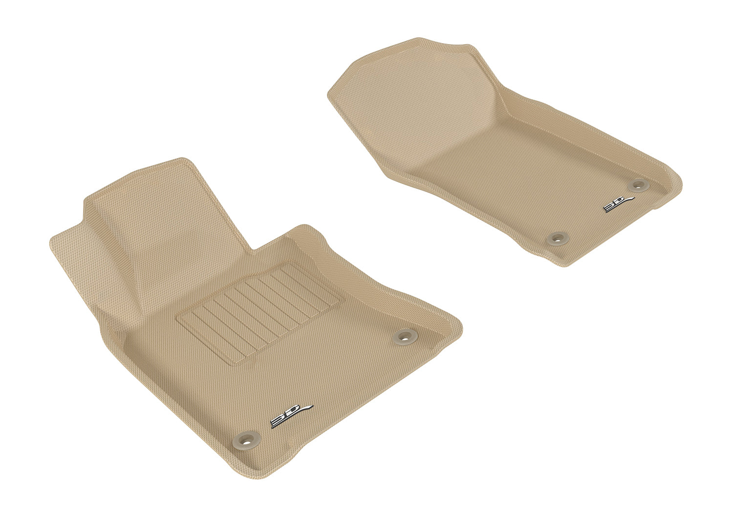 3D MAXpider |  2017 2023 INFINITI Q60 KAGU 1ST ROW Floormats - TAN - Carbon Fiber Embossed Pattern