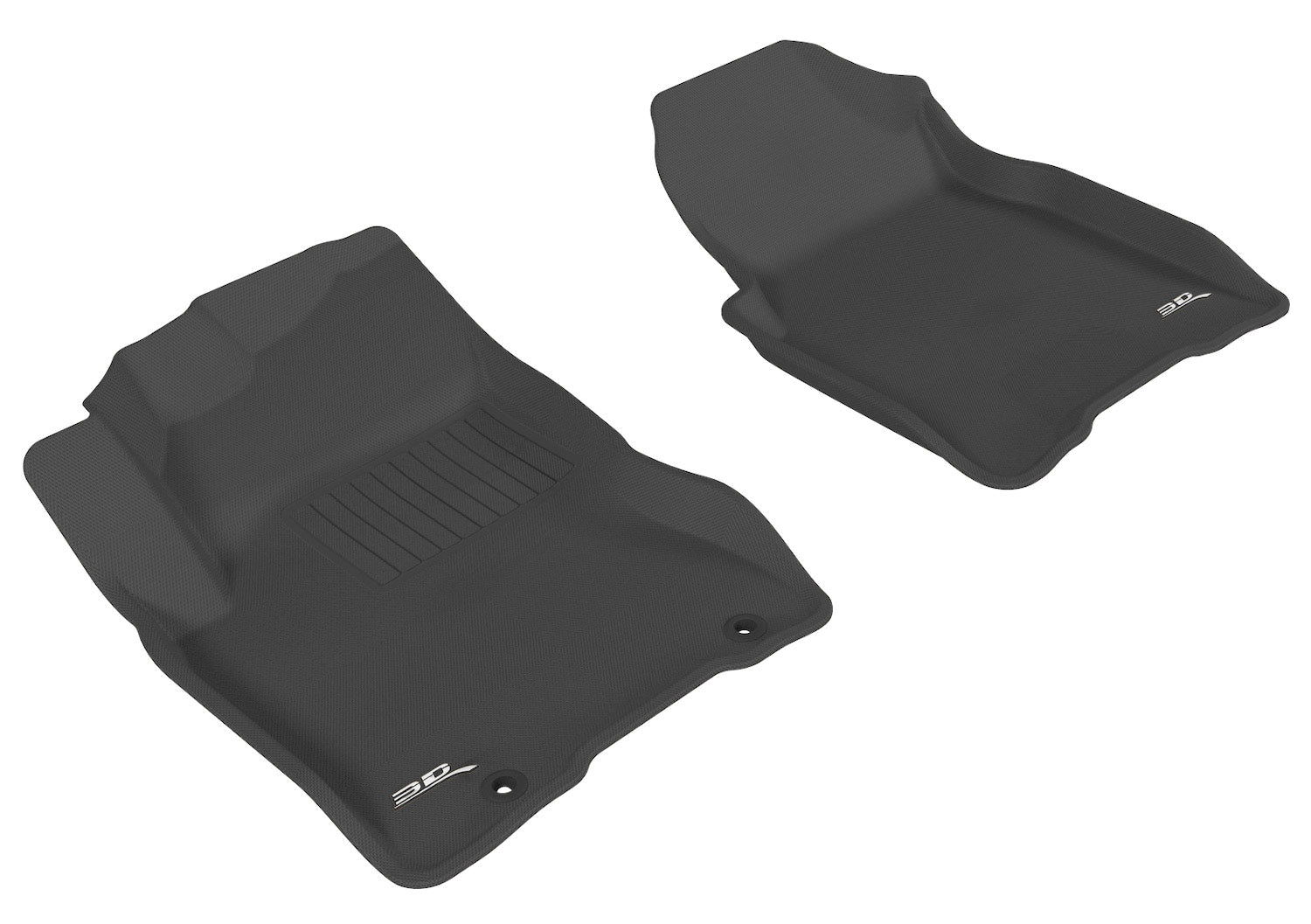 3D MAXpider |  2008 2013 NISSAN ROGUE KAGU 1ST ROW Floormats - BLACK - Carbon Fiber Embossed Pattern