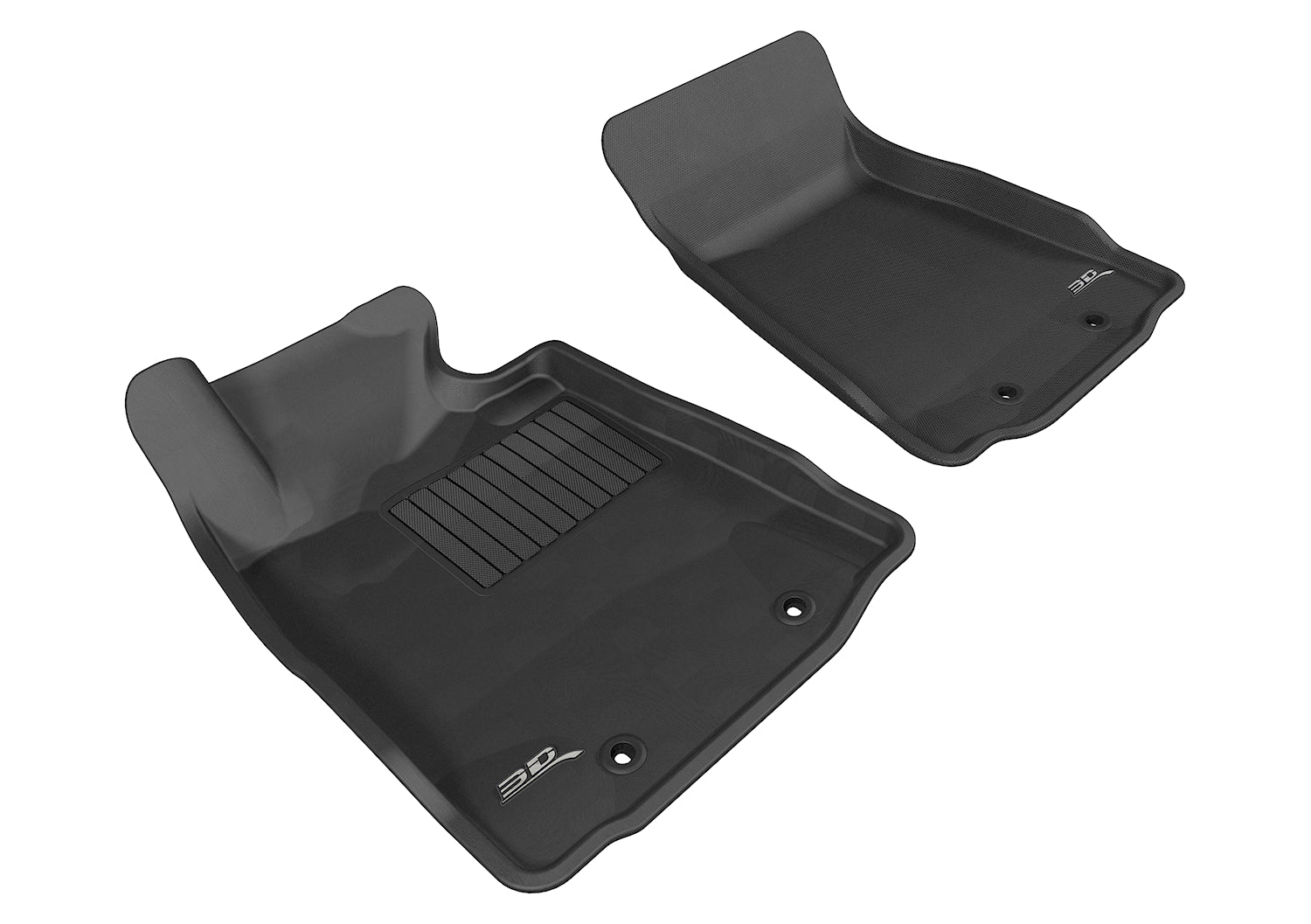 3D MAXpider |  2009 2020 NISSAN 370Z KAGU 1ST ROW Floormats - BLACK - Carbon Fiber Embossed Pattern