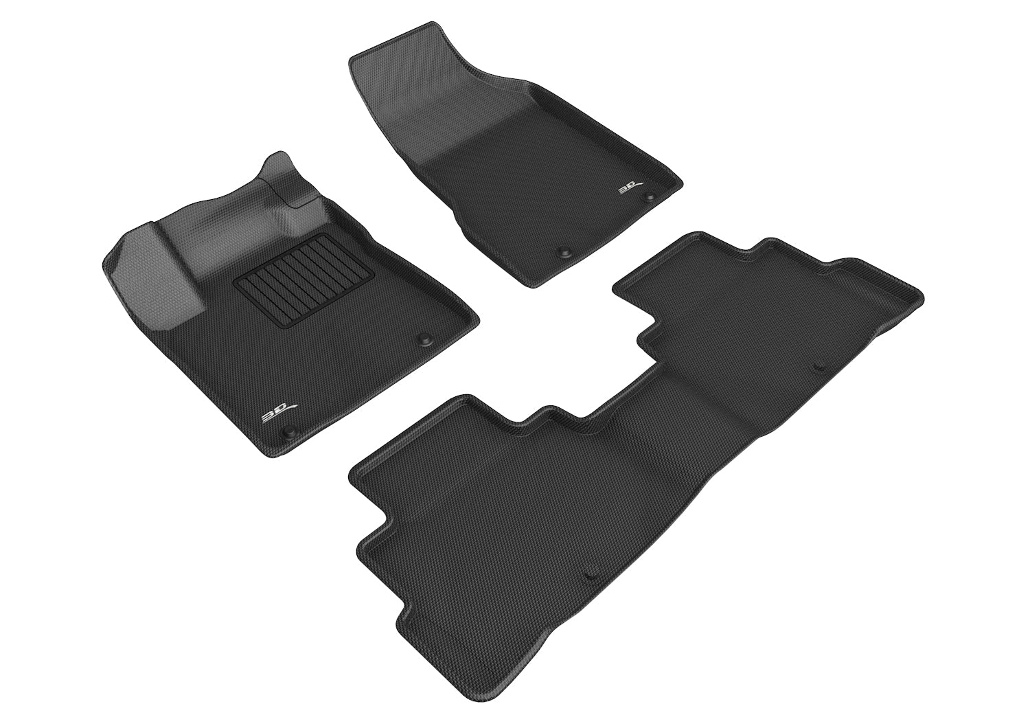 3D MAXpider |  2019 2023 NISSAN MURANO KAGU 1ST ROW 2ND ROW Floormats - BLACK - Carbon Fiber Embossed Pattern
