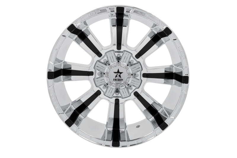 RBP 94R 22x12 6x139.7 BP / 4.75 BS -44mm Offset 78mm CB (Hub Centric) Chrome w/Blk Inserts Wheel