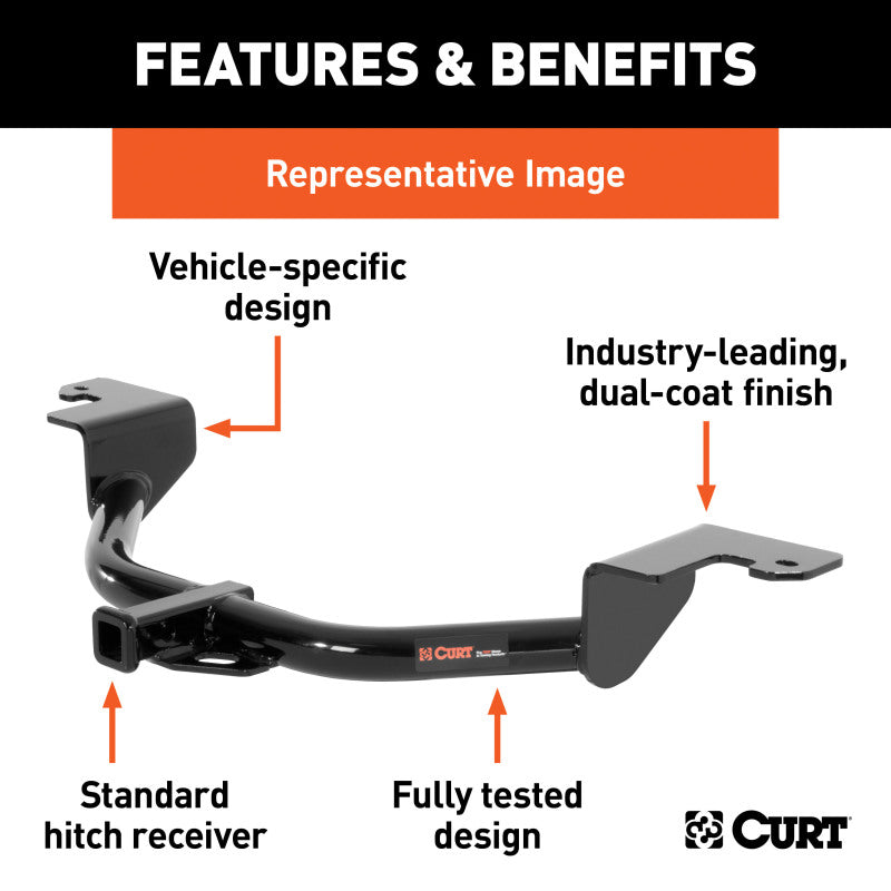 Curt 00-03 Nissan Maxima Class 2 Trailer Hitch w/1-1/4in Ball Mount BOXED