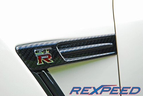 Rexspeed GTR R35 Dry Carbon Emblem Cover - Gloss Finish